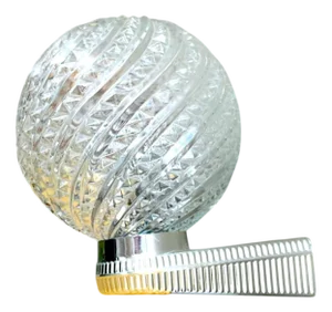 Mid-Century Modern Silver Chome Wall Sconce in Clear Glass, 1970s
