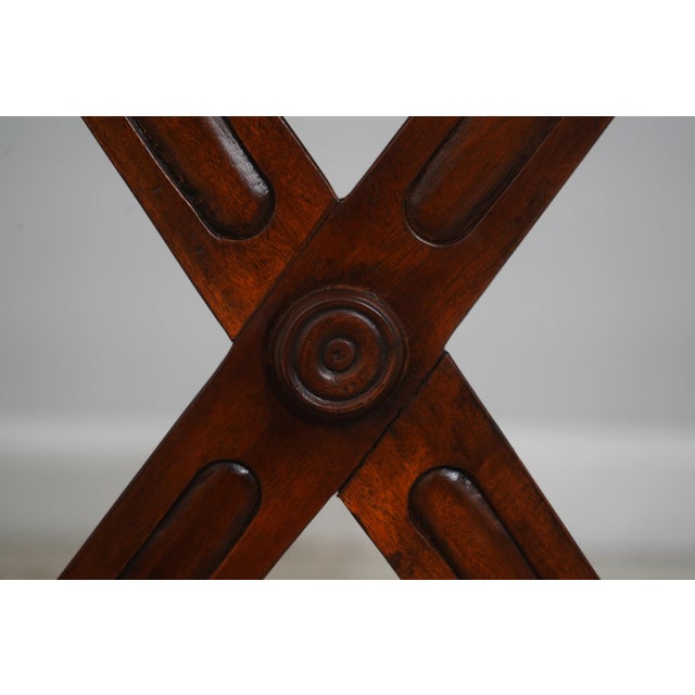 Pair Regency Style X Design Mahogany Benches For Sale - Image 11 of 13