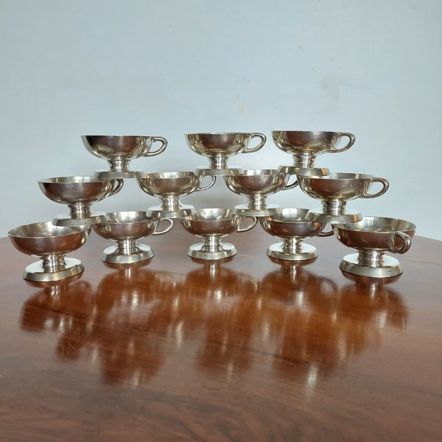 Elegant & finely decorative Dimensions: Item: 12 dessert cups | bowls | cups Color: silver-plated Condition: with signs of...