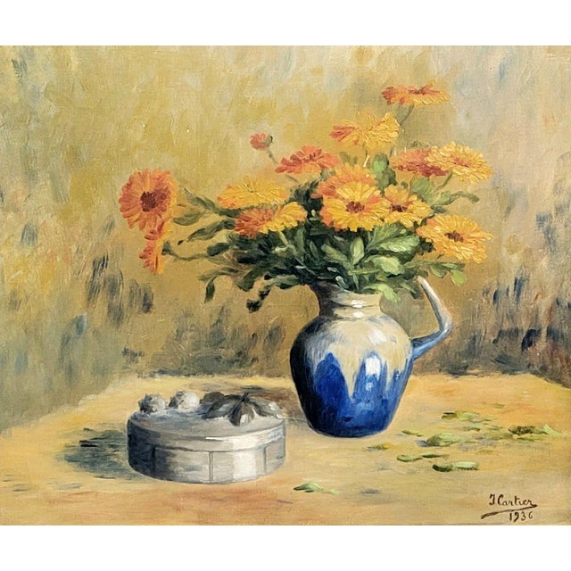 Jacques Cartier, Still Life with Flowers, 1920s, Oil on Canvas, Framed For Sale - Image 4 of 7