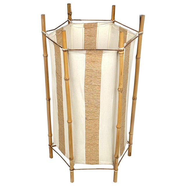 Italian Bamboo and Rattan Floor Lamp in Louis Sognot Style, 1960s For Sale - Image 15 of 15