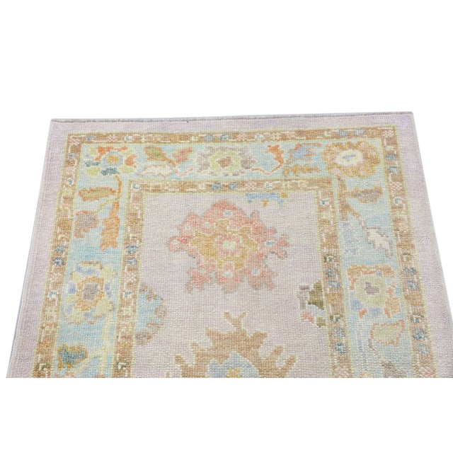 Textile Modern Turkish Oushak Rug 3'4" x 5'3" For Sale - Image 7 of 10