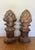 Mid 20th Century Vintage Pair of Carved Garden Acorns on Pedestal For Sale - Image 5 of 14
