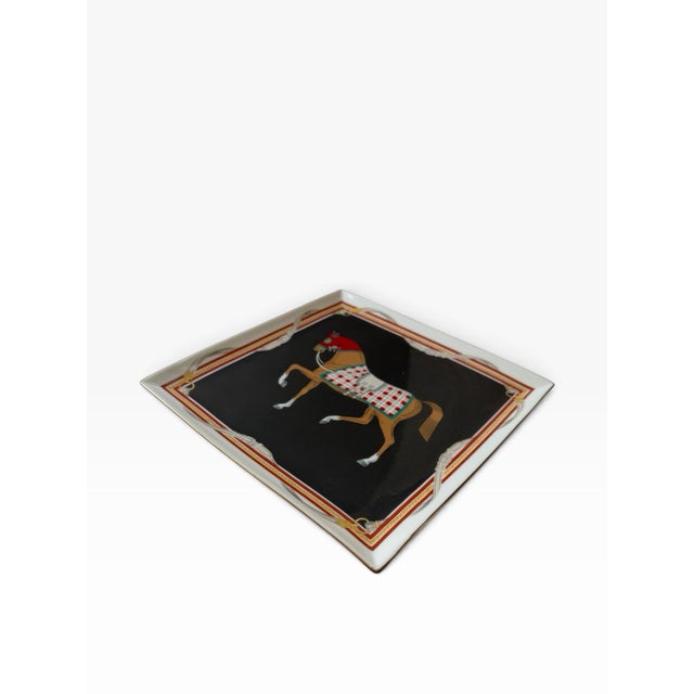 1970s 1970s Daniel Hechter French Equestrian Horse Porcelain Plate For Sale - Image 5 of 6
