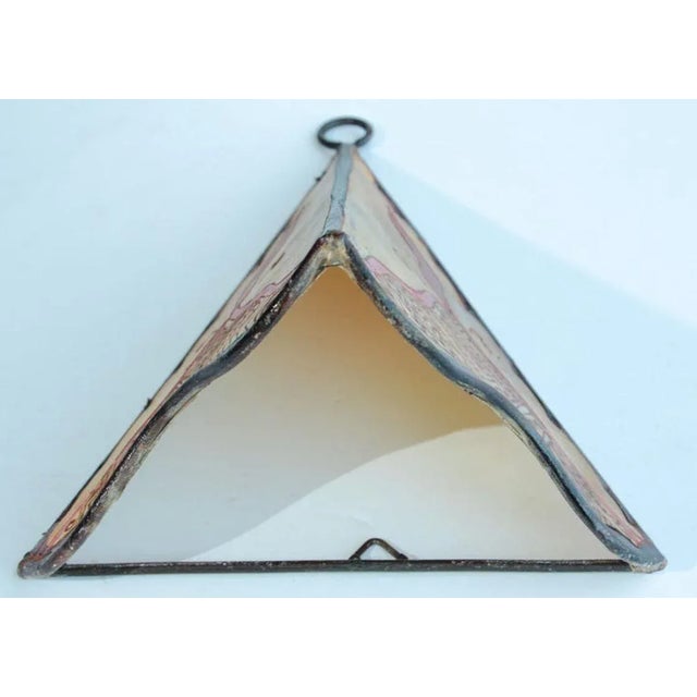 Mustard Late 20th Century Vintage North African Art Wall Sconce Parchment For Sale - Image 8 of 13