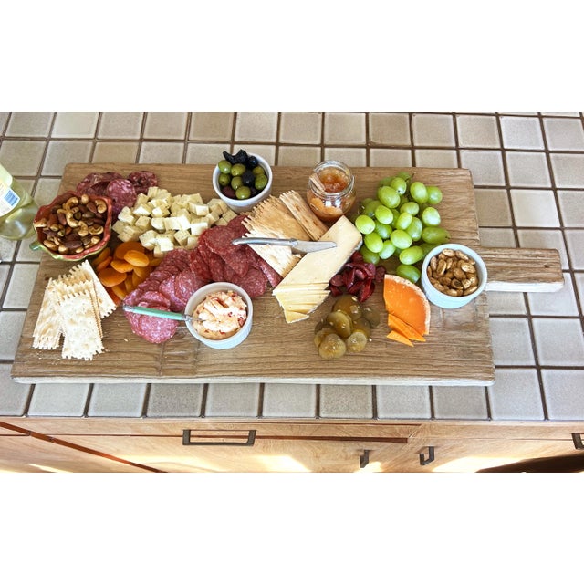 Wood Large Rectangle Elm Charcuterie Board For Sale - Image 7 of 7