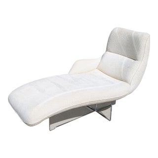 Vladimir Kagan Erica Chaise Lounge With Lucite Base For Sale