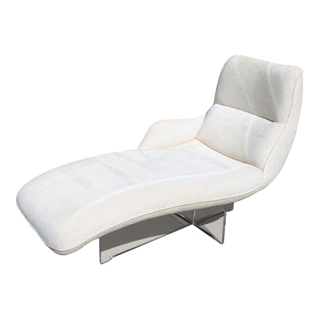 Vladimir Kagan Erica Chaise Lounge With Lucite Base For Sale