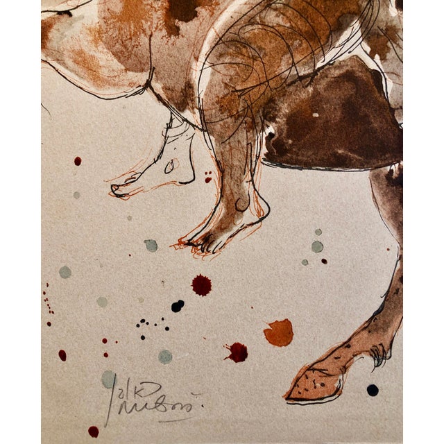 1960s Reuven Rubin, Modern Israeli Lithograph Reuven Rubin Views Of Israel Judaica Horses, Riders, 1960 For Sale - Image 5 of 8