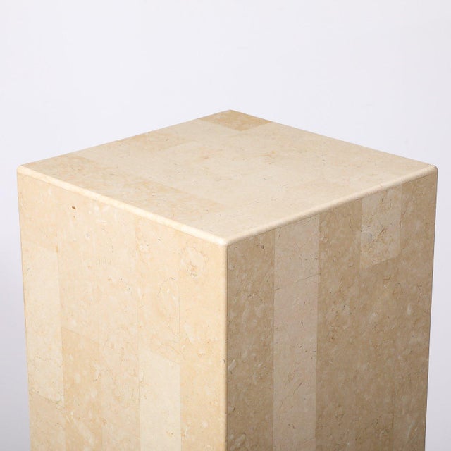 1980s Mid-Century Modernist Tessellate Stone Pedestal by Maitland Smith For Sale - Image 5 of 8