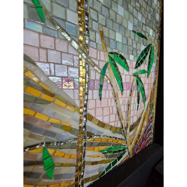 1990s 1990s Contemporary Handcrafted Polychrome Glass Mosaic Landscape Tryptich Sculptural Wall Art - 3 Piece Set For Sale - Image 5 of 12