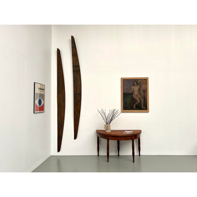 Half-Moon Table in Walnut, 1900s For Sale - Image 6 of 18