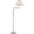 Transitional Marie Flanigan by Visual Comfort Signature Rigby Medium Bridge Arm Floor Lamp in Soft Brass and Natural Oak with Linen Shade For Sale - Image 3 of 3