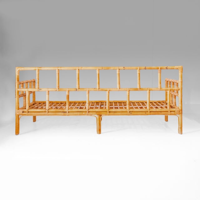 Vivai del Sud Italian Riviera Modern Bamboo and Rattan Sofa in the style of Vivai del Sud Style, 1970s For Sale - Image 4 of 18