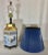 Vintage Chinoiserie Reverse Painted Hexagonal Tang Horse Table Lamp With Bespoke Navy Blue Shade For Sale - Image 9 of 12