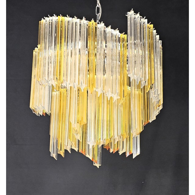 Vintage Chandelier with Quadrihedral Murano Glass Prisms, 2004 For Sale - Image 3 of 12