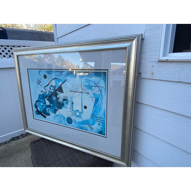 2000 - 2009 Oversized Framed Wassily Kandinsky "Untitled (Blue)" Abstract Print in Silver Gilt Frame For Sale - Image 5 of 7
