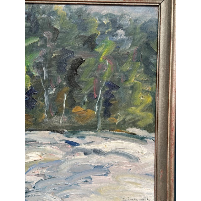 Bertil Lindecrantz, Vinterlandskap, 1950s, Oil on Canvas, Framed For Sale - Image 9 of 18