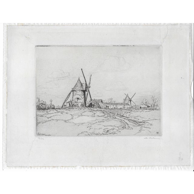 Traditional Maurice Achener Windmill Etching For Sale - Image 3 of 3