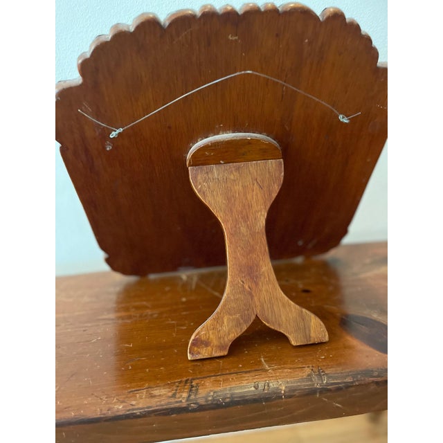 1930s Fleur Motif Pewter Mirror With Stand For Sale - Image 4 of 6