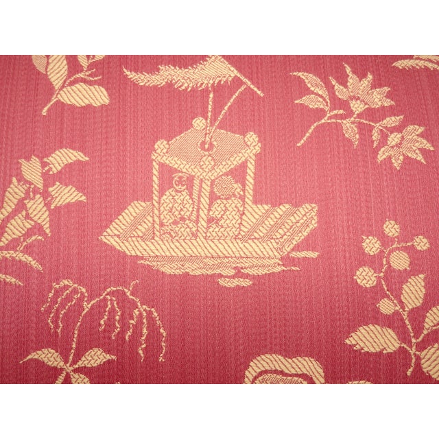Vintage French Country Side Chair W Rose Color Oriental Asian Influence Fabric For Sale - Image 11 of 13