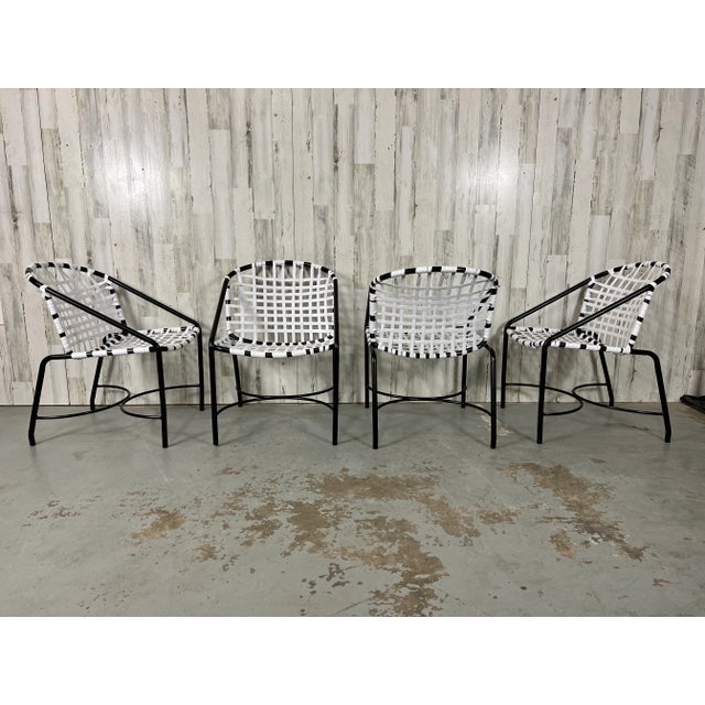 Black 1950s Tadao Inouye for Brown Jordan Kantan Patio Table and Four Chairs, Attributed For Sale - Image 8 of 12