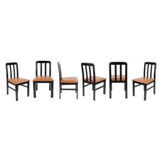 Vintage Art Deco Style Chairs, Italy, 1970s, Set of 6 For Sale