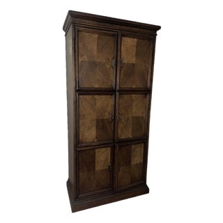 Late 20th Century Drexel Heritage Solid Wood Two-Door Armoire With Interior Drawers For Sale