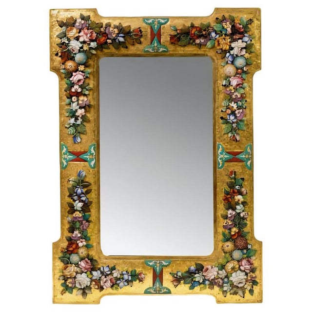 Antique Venetian Micromosaic Mirror with Giltwood Frame, 1880 For Sale - Image 11 of 11