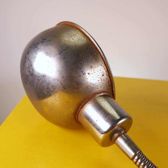 Silver Vintage Italian Metal Table Lamp For Sale - Image 8 of 11