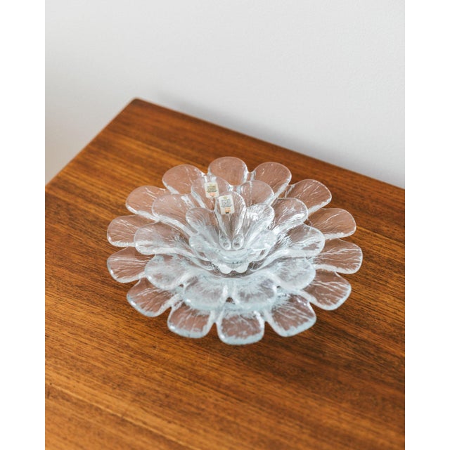 Set of 3 Danish Holmegaard flower bowls No. 388, 60s 70s crystal glass matching Mid-Century Design. The vintage design...