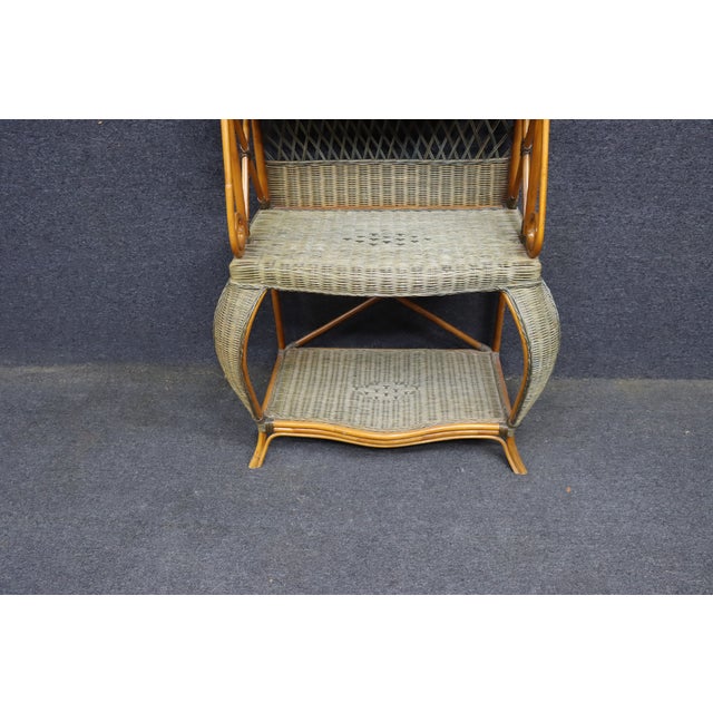 Italian Bamboo and Wicker Etagere For Sale In Philadelphia - Image 6 of 15