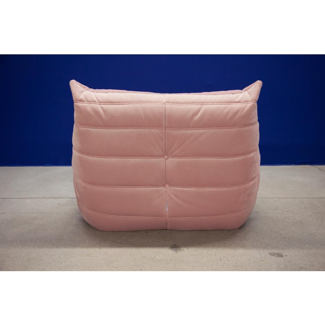 All three vintage pieces have been newly reupholstered in high quality velvet. They retain the original Ligne Roset label...