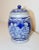 Figurative Antique Handmade Westerwald Blue and White German Pottery Lidded Tobacco Jar For Sale - Image 3 of 11