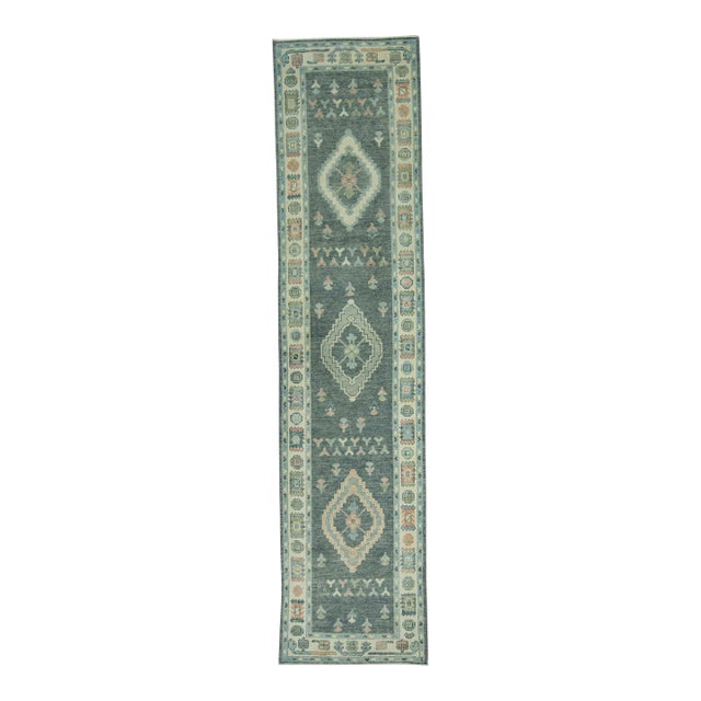 Turkish Oushak Rug 3' x 12'5" #19150 For Sale