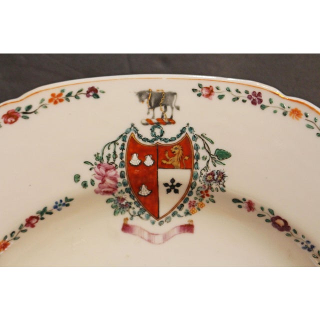 C. 1770 Ch'ien Lung Period Chinese Export Porcelain Set of 6 Plates For Sale - Image 4 of 7