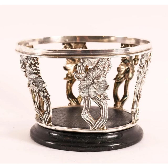 Antique Silver-Plated Wine Bottle Coasters, 1890s, Set of 2 For Sale - Image 6 of 12