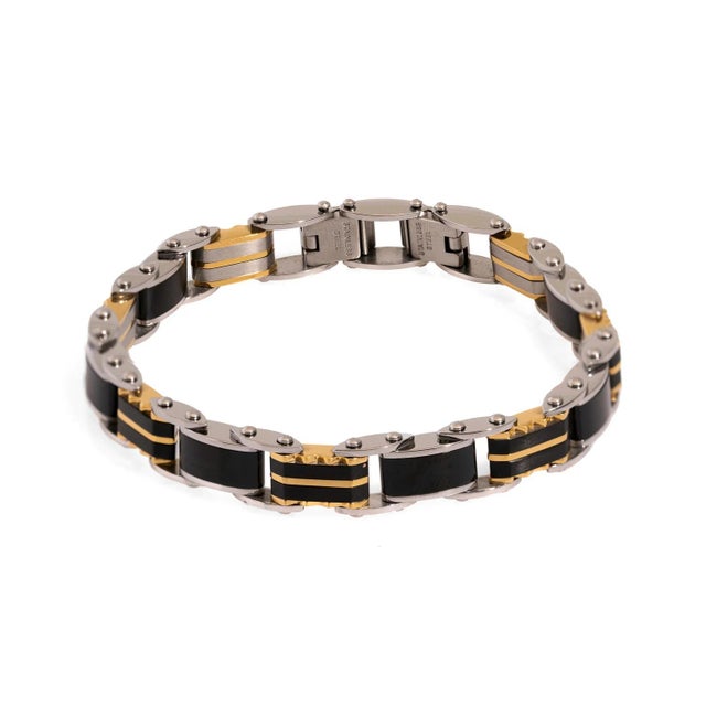 Men's Fashion Icon Silver & Black Bracelet For Sale In Miami - Image 6 of 6