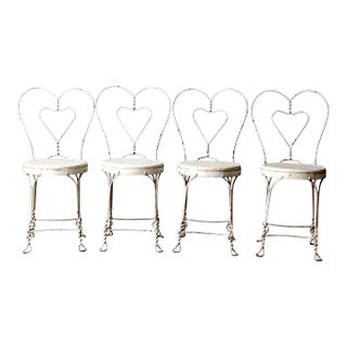Vintage Ice Cream Parlor Chairs Set of 4 For Sale