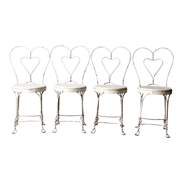 Vintage Ice Cream Parlor Chairs Set of 4 For Sale