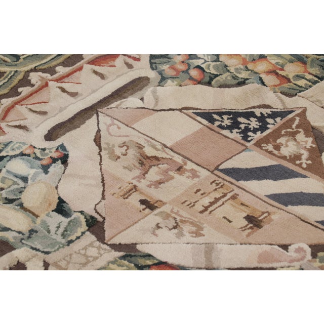 2010s Rug & Kilim’s Armorial Tudor Style Runner in Black, With Beige, Blue and Gold For Sale - Image 5 of 9
