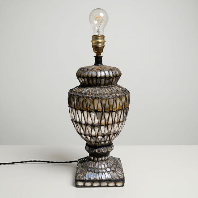 Glass Handcrafted Baluster Lamp in Mirror Mosaic and Frosted Glass, 1990s For Sale - Image 7 of 7