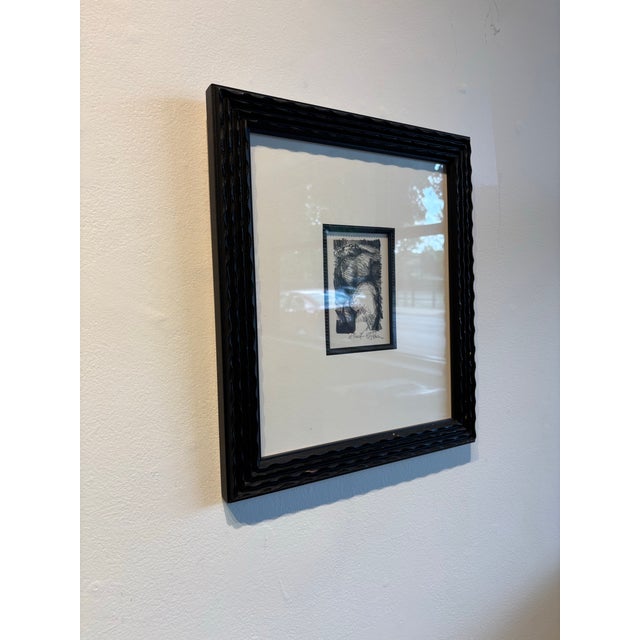 Midcentury Black and White Framed Charcoal Drawing of Nude Figure by Ed Rosen For Sale - Image 4 of 4