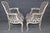19th C Pair Louis XV French Paint Decorated Style Distressed Painted Armchairs For Sale - Image 4 of 13