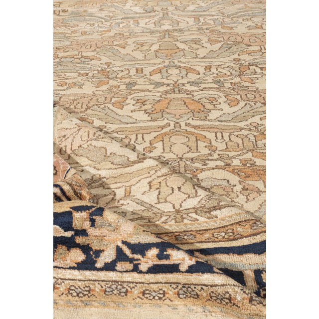 Traditional Antique Circa 1890 Taupe Malayer Hand Knotted Rug 11'2 X 18' For Sale - Image 3 of 9
