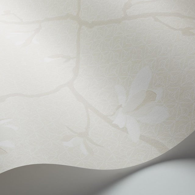 Inspired by 19th-century Japanese tinted woodcuts, Magnolia is a striking and transporting floral on an allover geometric...