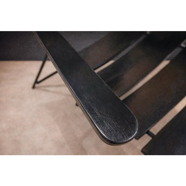 Black Armchair in Metal and Wood With Ebony Finish, Carlo Hauner & Martin Eisler, 1950s For Sale - Image 8 of 10