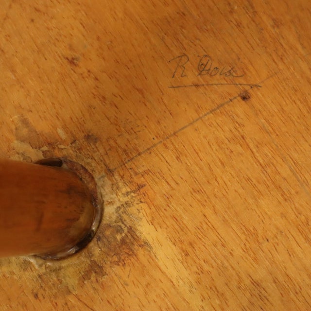 Vintage Wooden Three-Legged Stool, Milking Stool, Rustic Style, 1960s For Sale - Image 14 of 15
