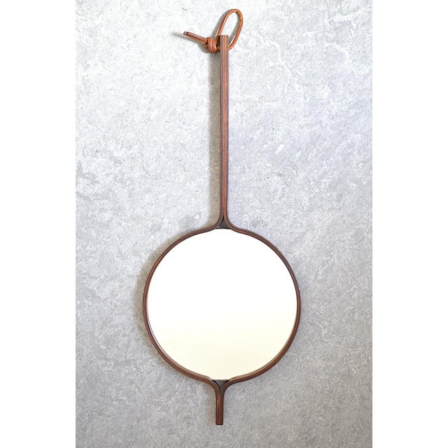 Brown Hand Mirror by Bech & Starup for Den Permanente, 1960s For Sale - Image 8 of 8