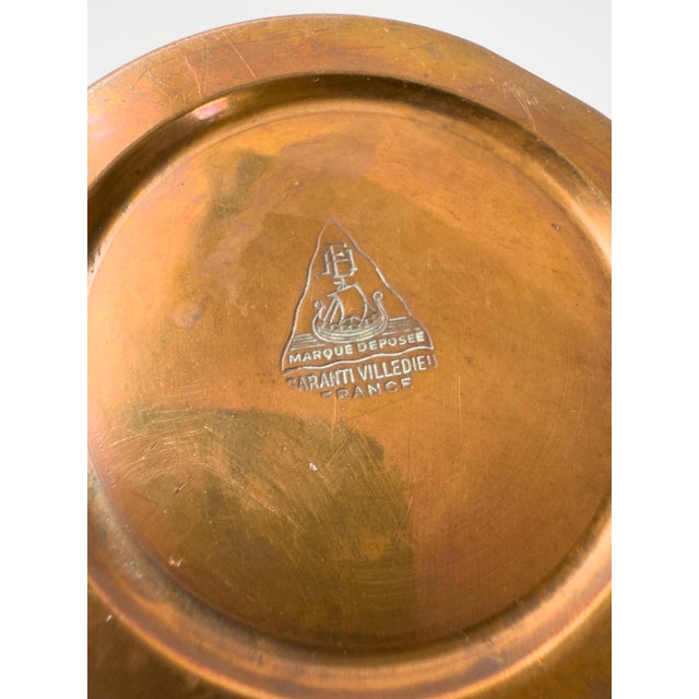 Vintage French Copper Pitcher With Sculptural Brass Handle – Villedieu For Sale - Image 11 of 12